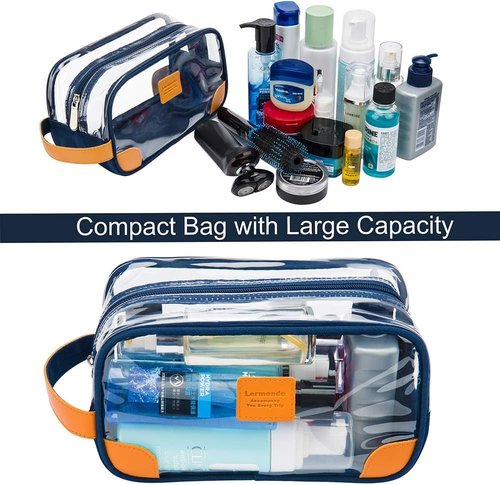 Lermende Toiletry Bag - Clear Dopp Kit for Men | Travel Organizer with Hand Strap