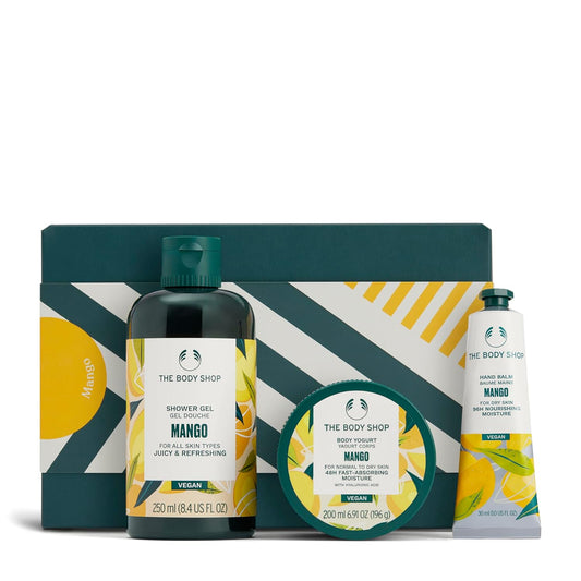 The Body Shop Mango Gift Set | 3-Piece Vegan Collection with Shower Gel, Body Yogurt & Hand Balm