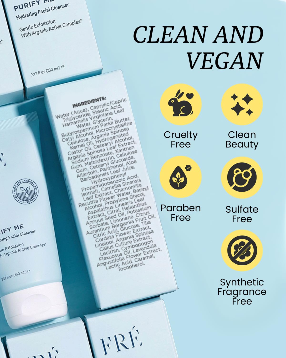 FRÉ Hydrating Facial Cleanser - Creamy Face Wash for Dry Skin & Moisturizing | 5.07 fl. oz.