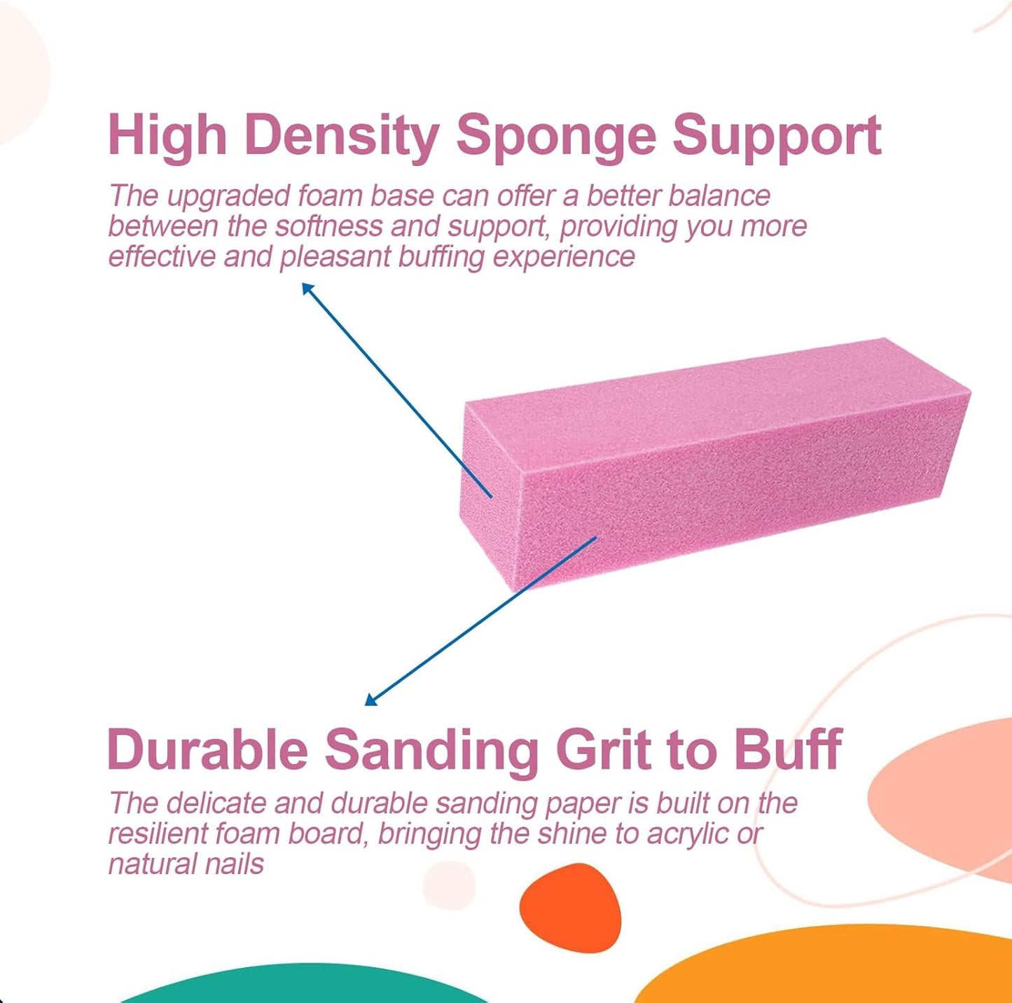 Skiennix Nail Buffer Block Set - 12 Pcs 4-Sided Sanding Buffers for Acrylic & Natural Nails | Professional Manicure Polisher