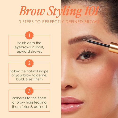 Grande Cosmetics GrandeBROW-FILL Volumizing Brow Gel - Tinted or Clear Eyebrow Mascara | Soft Flexible Hold, Water Resistant