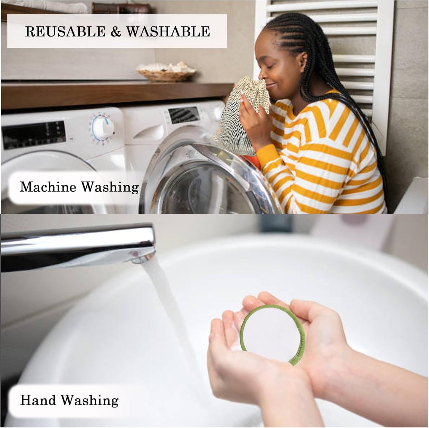 Skiennix Reusable Makeup Remover Pads - 30 Soft Bamboo Cotton Rounds for Skincare & Cleansing | Washable with Mesh Bag
