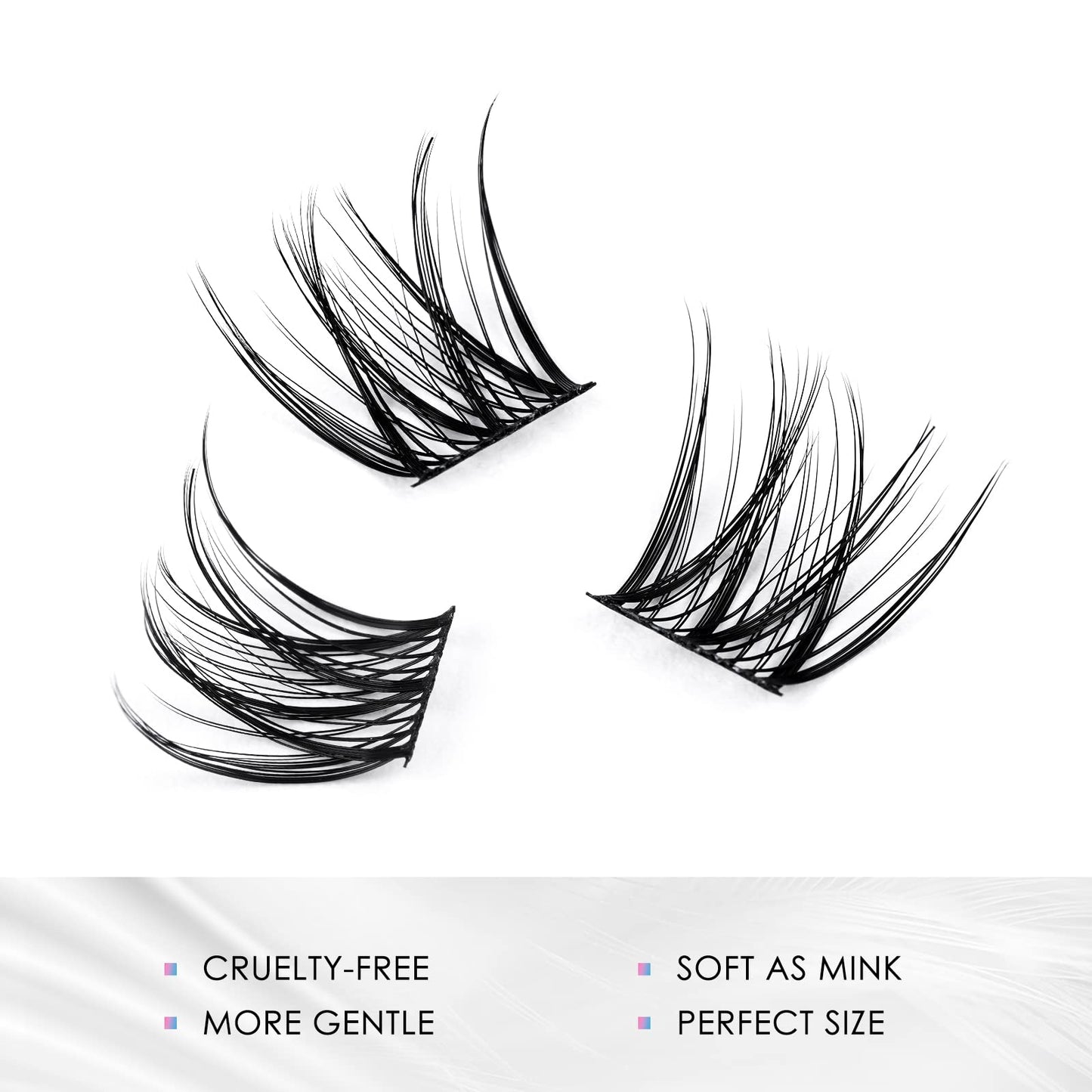 LANKIZ DIY Eyelash Extensions,Individual Lash Extensions Clusters,112 Clusters, Soft and Lightweight 12mm Only Resuale Wide Band Cluster Lashes for Home use (Hybird C curl)