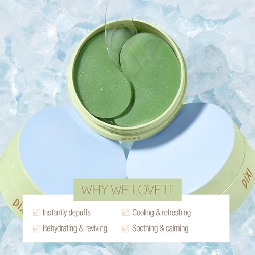 Pixi DetoxifEYE Hydrogel Under-Eye Patches - Cucumber & Caffeine for Puffiness Relief | 30 Pairs