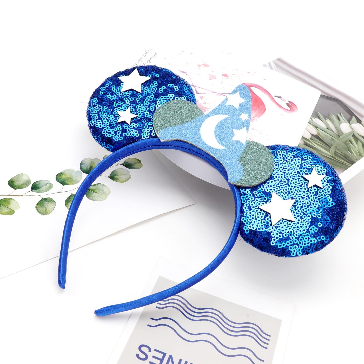 AQOKKA 1 Pcs Mouse Ears Headbands with Bow for Birthday Party, Hair Hoop Party Decoration Cosplay Costume Hair Accessories for Women & Girls