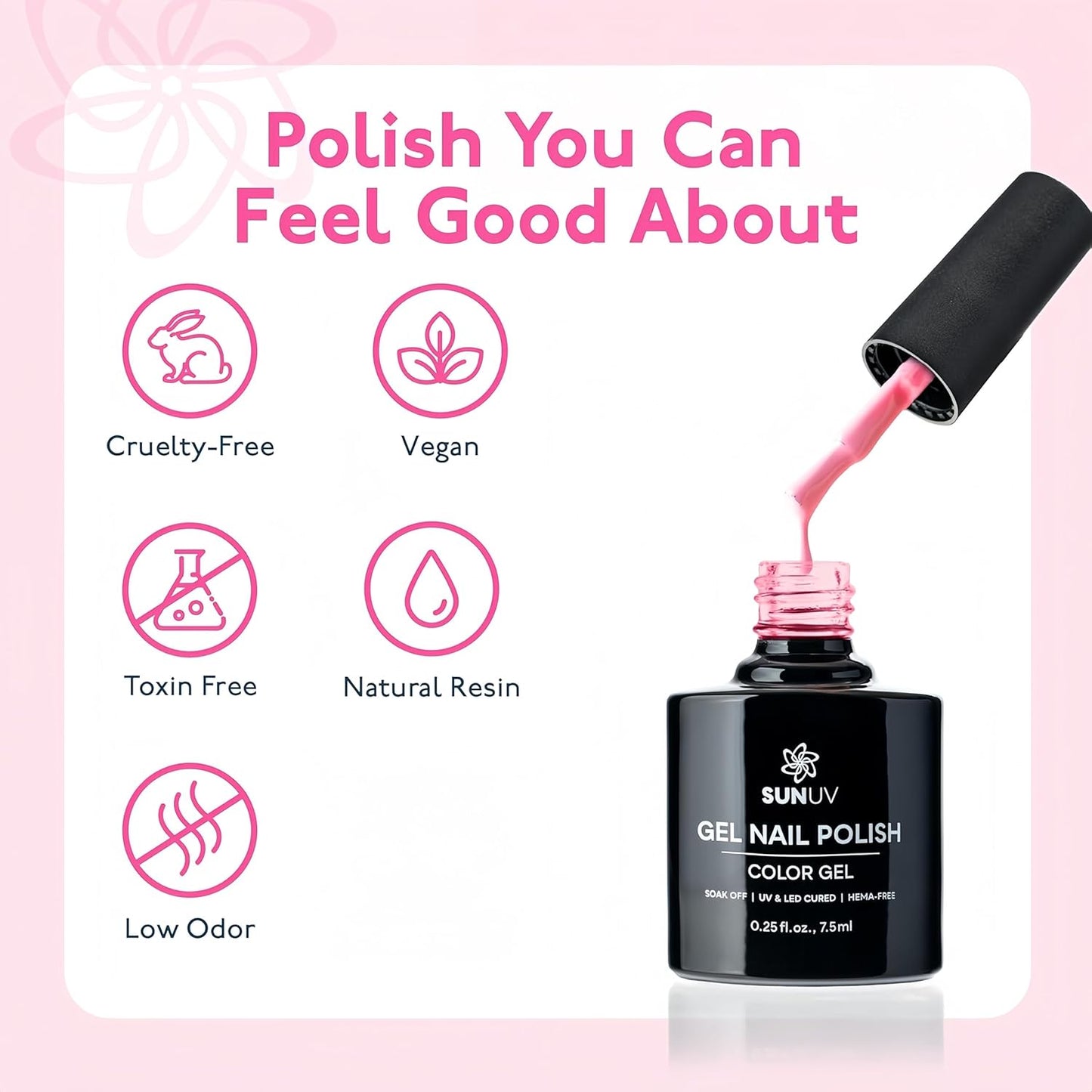 SUNUV Gel Nail Polish Kit - 16 Vibrant Colors with Base & Top Coat | Perfect for DIY Manicure at Home