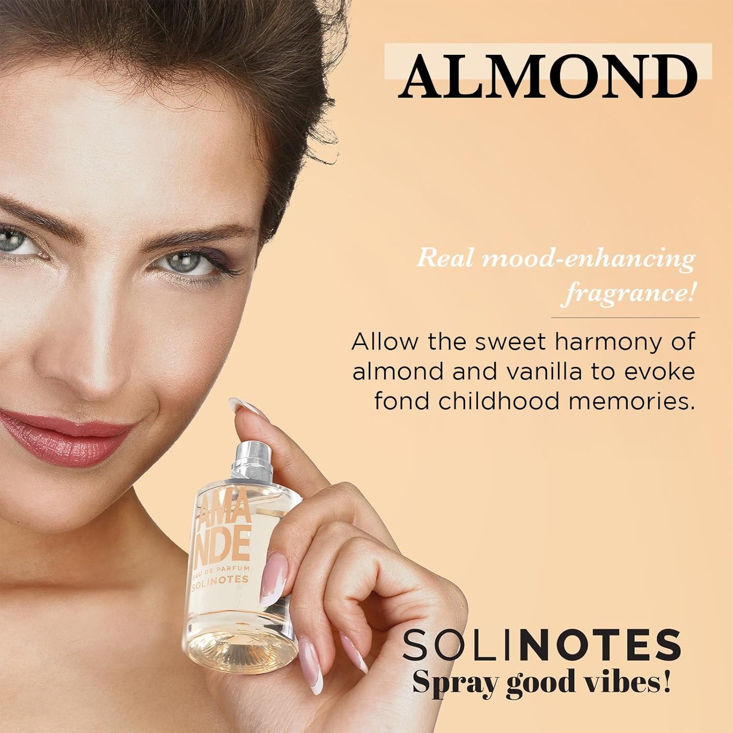 Solinotes Almond Perfume - Delicate Floral & Soothing Scent | 1.7 Fl Oz Eau De Parfum, Vegan & Cruelty-Free