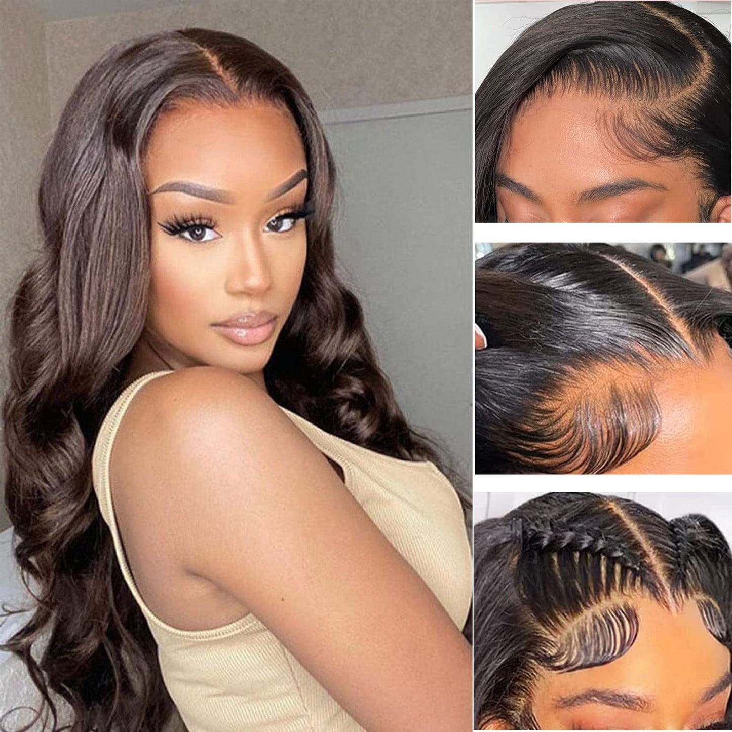 HD Lace Frontal Closure Human Hair 13x4 Body Wave Lace Frontal Pre Plucked with Baby Hair Ear to Ear Frontal 130% Density Brazilian Virgin Frontals Human Hair for Women （10 inch）