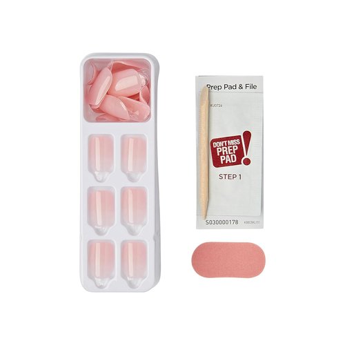 KISS imPRESS Press-On Nails - No Glue, 'Instinct' Pink, Short Squoval Shape, 30 Nails Included
