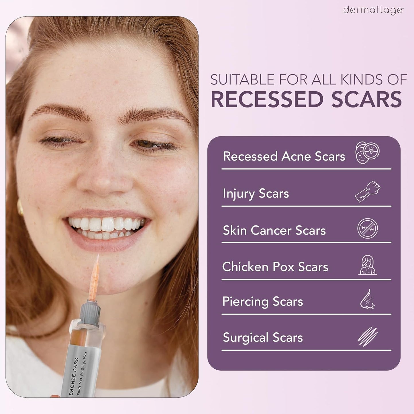 Dermaflage Scar Filler - Refill Applicator for Flawless Skin | Easy Application & Natural Finish