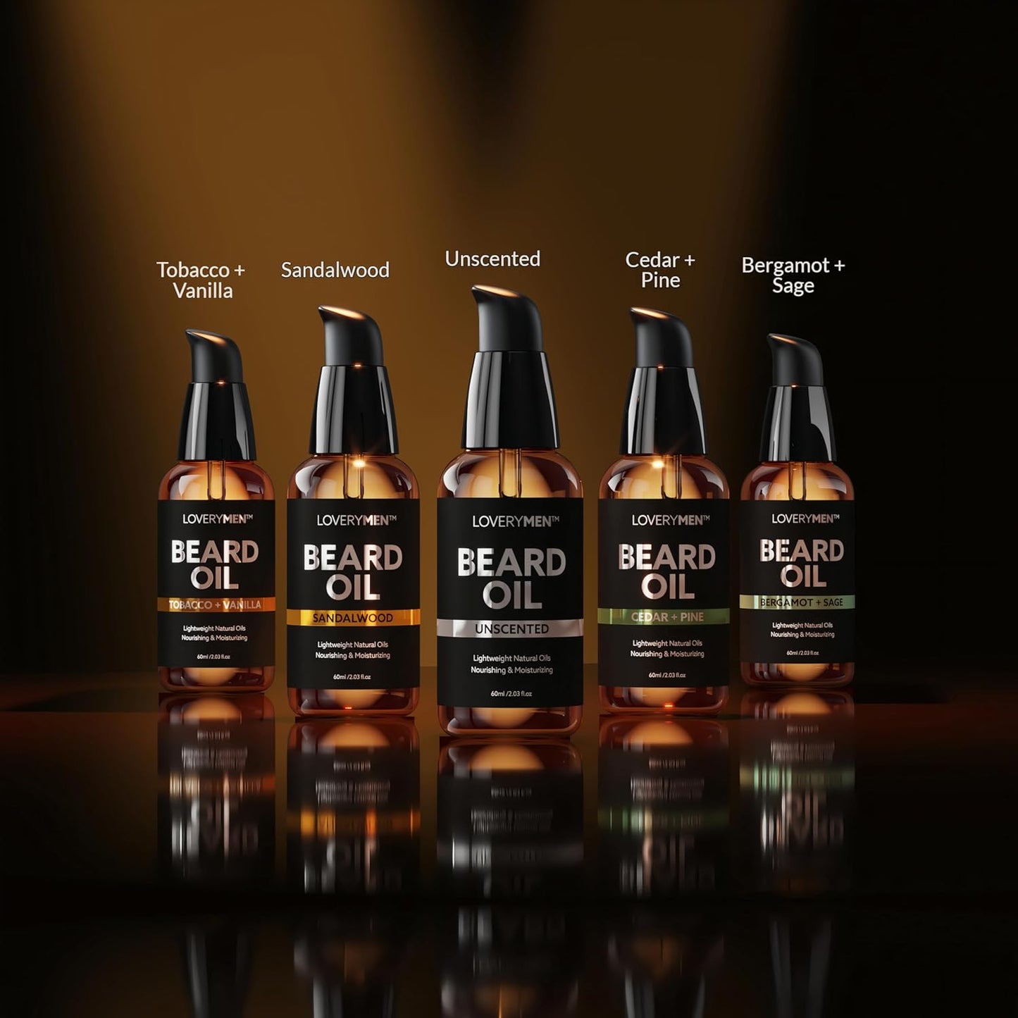 Skiennix Deluxe Beard Oil - Natural Grooming Kit with Argan & Jojoba Oil | Sandalwood, Tobacco Vanilla, Cedar Pine Fragrances