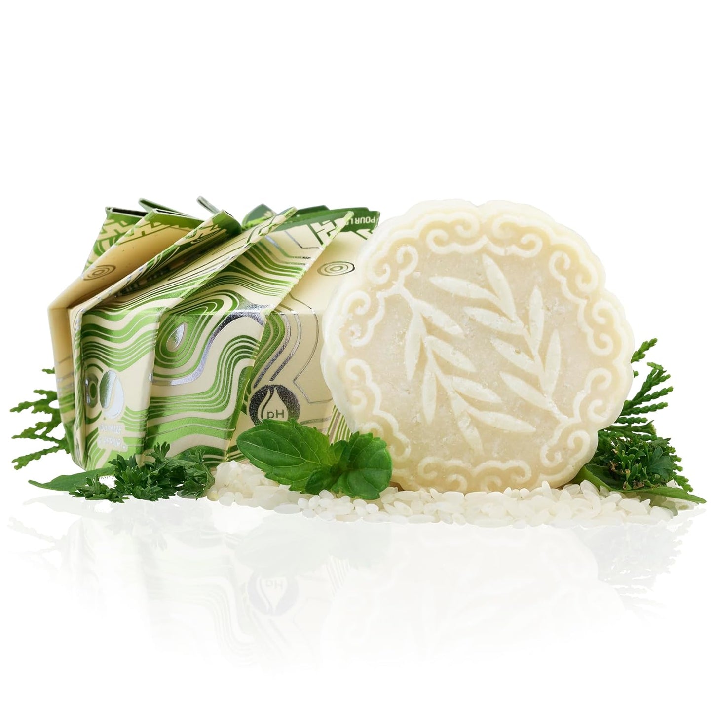 Viori Tea Tree Mint Shampoo Bar - Handcrafted All-Natural, Sulfate-Free Formula with Rice Water
