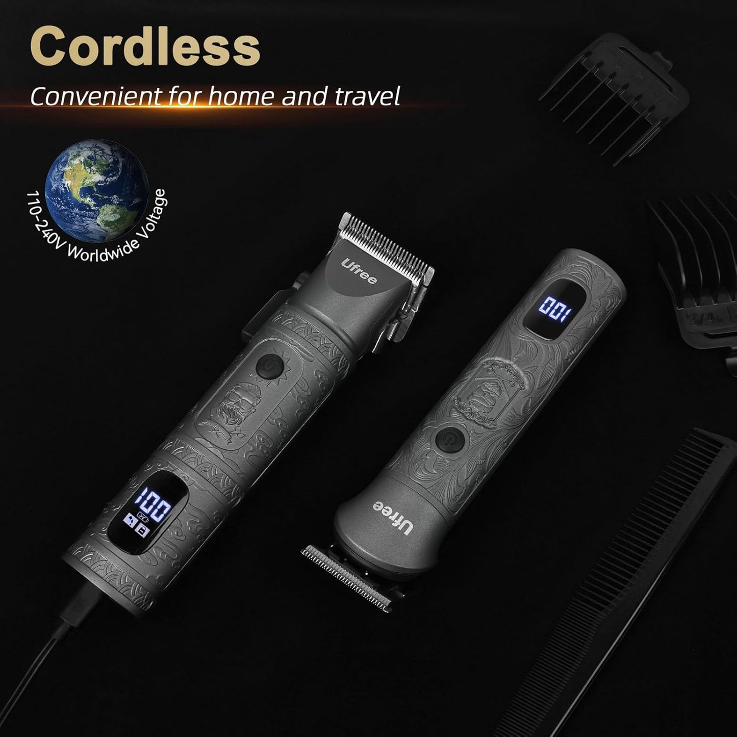Ufree Beard Trimmer - Professional Cordless Hair Clipper & Grooming Kit for Men | Versatile Nose, Face, Ear, Body Use