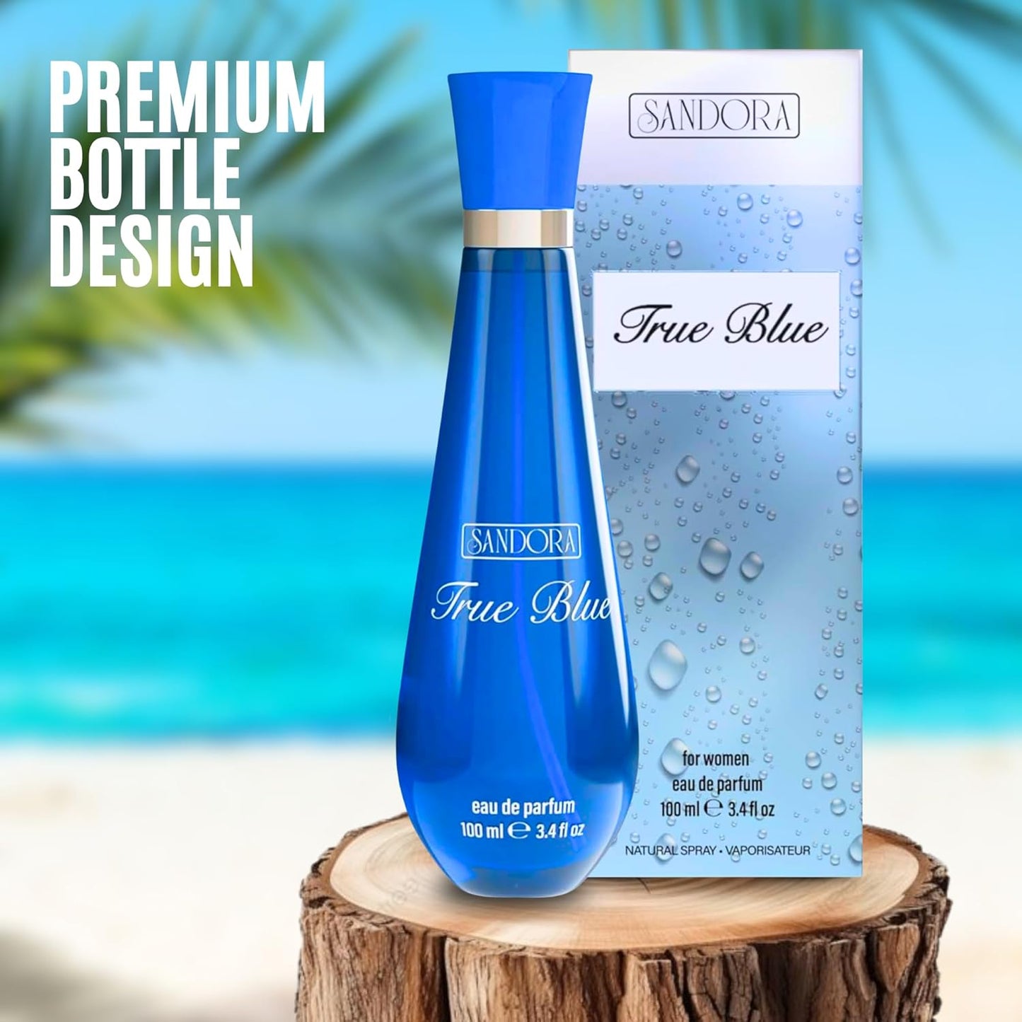 True Blue Woman Eau De Parfum Spray - 100mL Long-Lasting Fresh Aquatic & Floral Citrus Fragrance