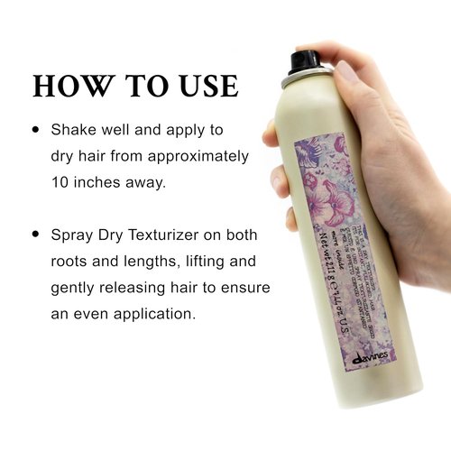 Davines Dry Texturizer Spray - Medium Hold for Instant Volume & Piecey Texture | 8.45 Fl Oz