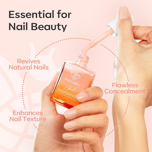 modelones Nail Strengthener Nude Nail Repair for Damaged Nails Strengthening Polish 15ml Nail Growth and Strengthener Natural Concealer Foundation Nail Care Gifts for Women