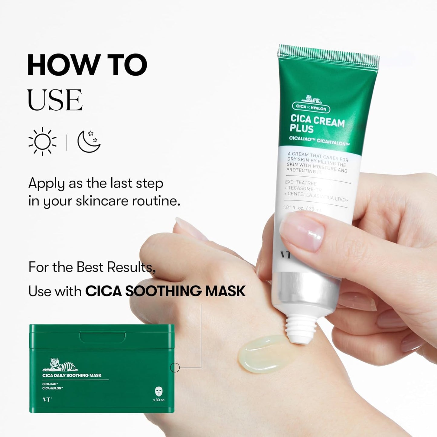 VT COSMETICS Cica Cream Plus - Hydrating & Calming Face Moisturizer with Centella Asiatica | Lightweight Soothing Cream for All Skin Types