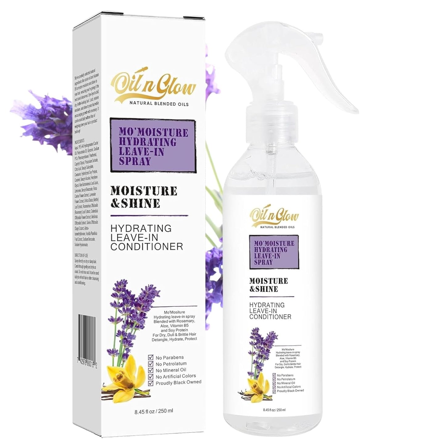 Skiennix Lightweight Leave-In Conditioner Spray - Rosemary & Castor Oil for Type 2-4 Hair | 8.45 Fl. Oz