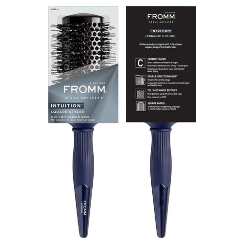 Fromm Professional Intuition Square Styler - 1.75 Inch Ceramic & Ionic Thermal Brush | Blue 2-in-1 Blow Drying Brush for Smooth, Shiny Hair