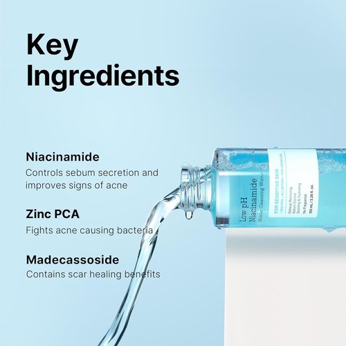 COSRX Low pH Niacinamide Micellar Cleansing Water - Gentle Daily Wash for Sensitive Skin | 3.38 fl. oz.