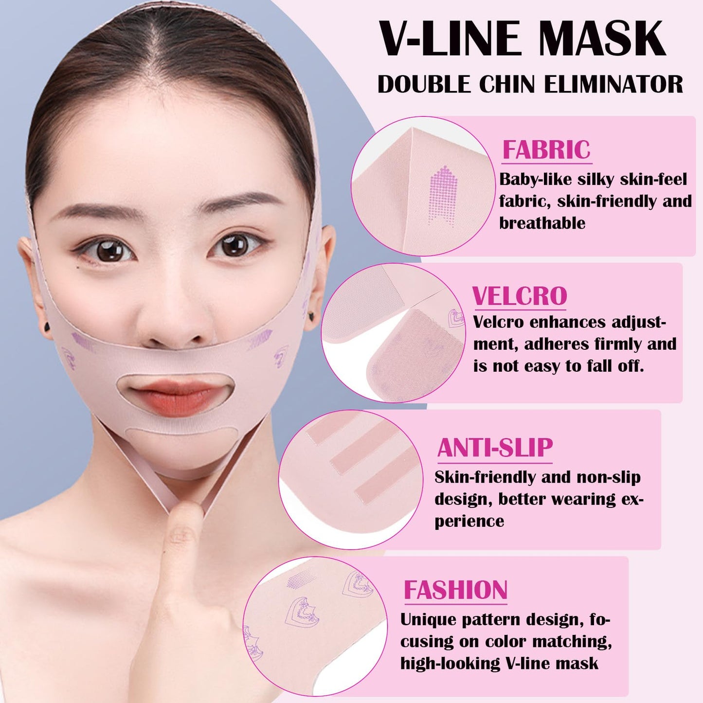 Reusable Chin Strap for Women Breathable and Comfortable Adjustable V Line Lifting Mask