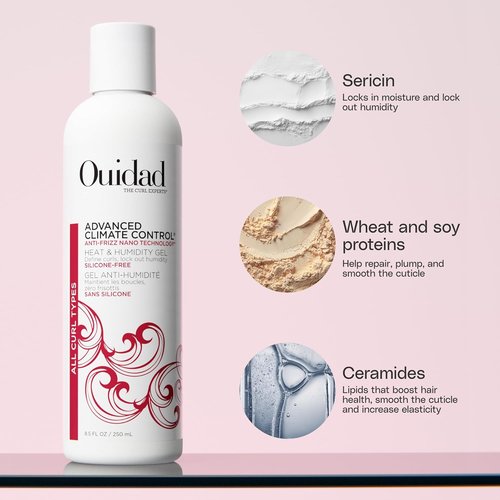 Ouidad Advanced Climate Control Gel - Crunch-Free Styling for Curly Hair | Frizz Control & Moisture Lock, All Curl Types