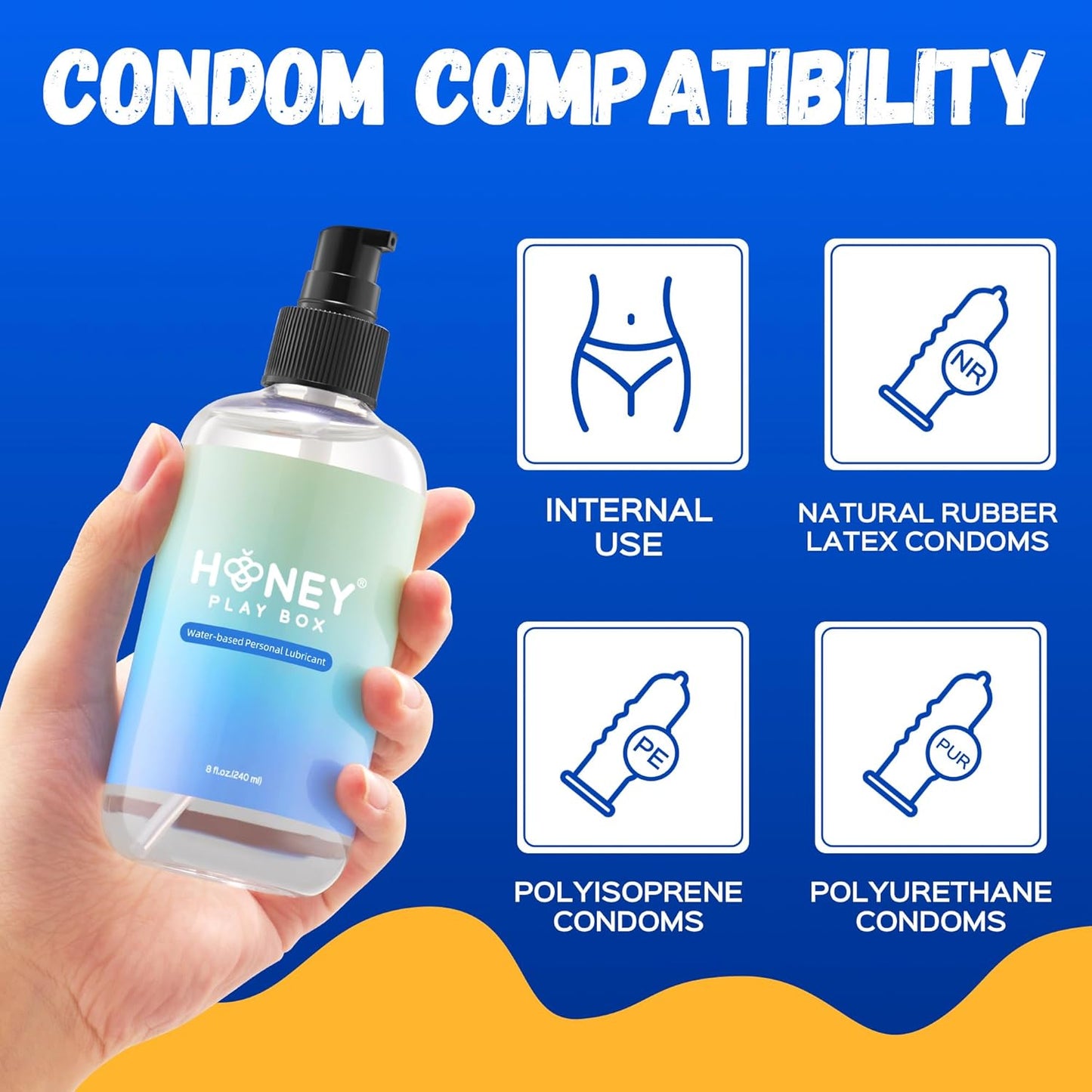 Water Based Lube by [Brand Name] - Flavorless, Non-Sticky Personal Lubricant | 8 Fl Oz for Men, Women & Couples