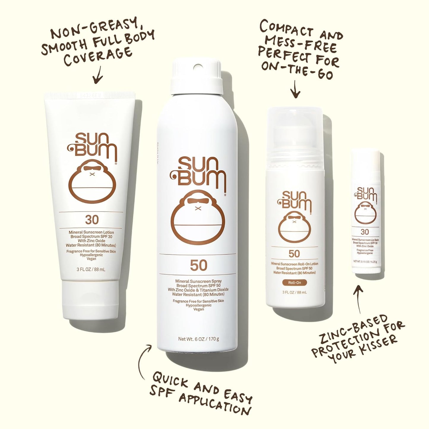 Sun Bum Mineral SPF 50 Sunscreen Body Lotion - Broad Spectrum Moisturizing Formula with Vitamin E - Travel Size 3 oz | Vegan & Hawaii 104 Act Compliant