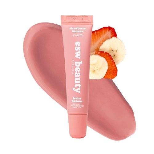 ESW Beauty Strawberry Banana Smoothie Lip Treatment - Hydrating Soft Pink Nude Tint with Shea Butter & Hyaluronic Acid