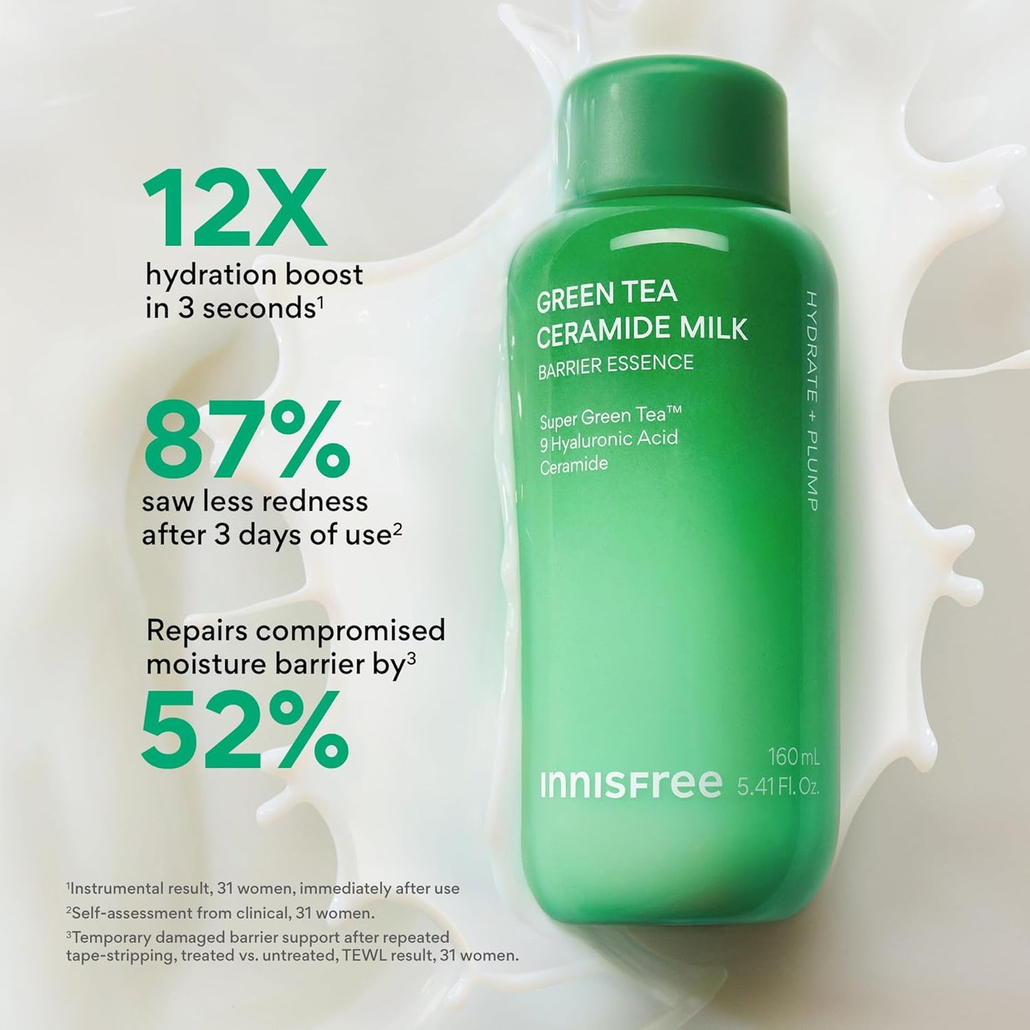 Innisfree Green Tea Ceramide Milk - Hydrating Milky Toner for All Skin Types | Gift Set Available