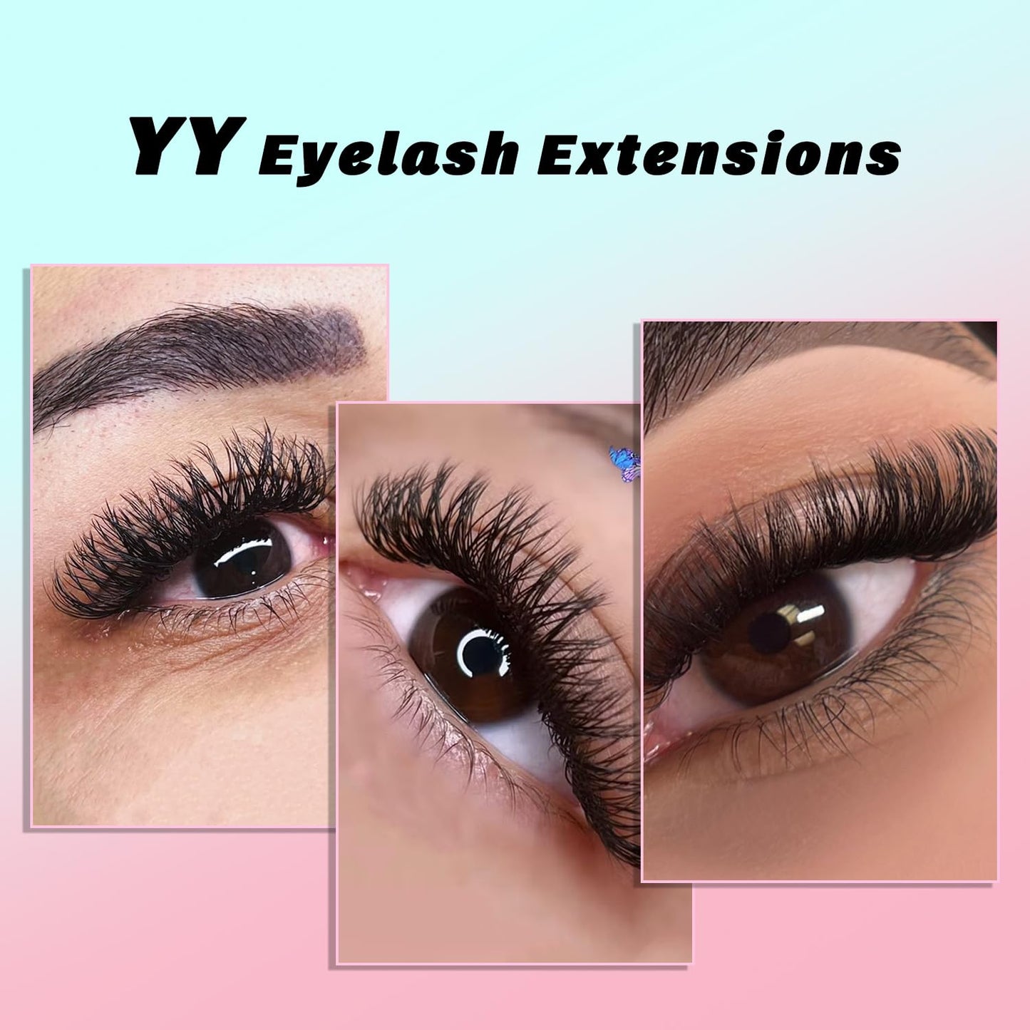 VAVALASH 3D Dual-core W Shape Eyelash Extension 3D W Premade Fans 0.07 C Curl Volume Lash Extensions Easy Fanning False Lashes Matte Black Premade Cluster W Lashes(Dual-core-3D-0.07-C-8-15mm）