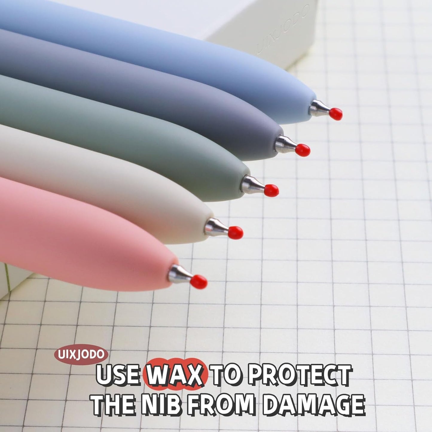 UIXJODO Gel Pens - 5 Pcs Fine Point 0.5mm Black Ink - Smooth Writing & Cute Office Supplies for All