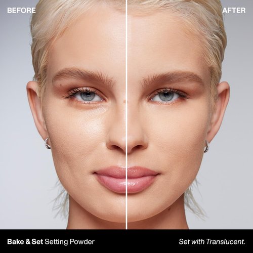 Morphe Bake & Set Translucent Setting Powder - Lightweight, Talc-Free Finish - Minimizes Shine for 24HR - Translucent (0.31 oz)