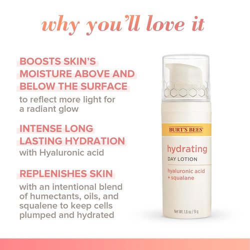 Burt's Bees Truly Glowing Day Lotion - Hydrating Formula for Dry Skin | 1.8 Fl Oz