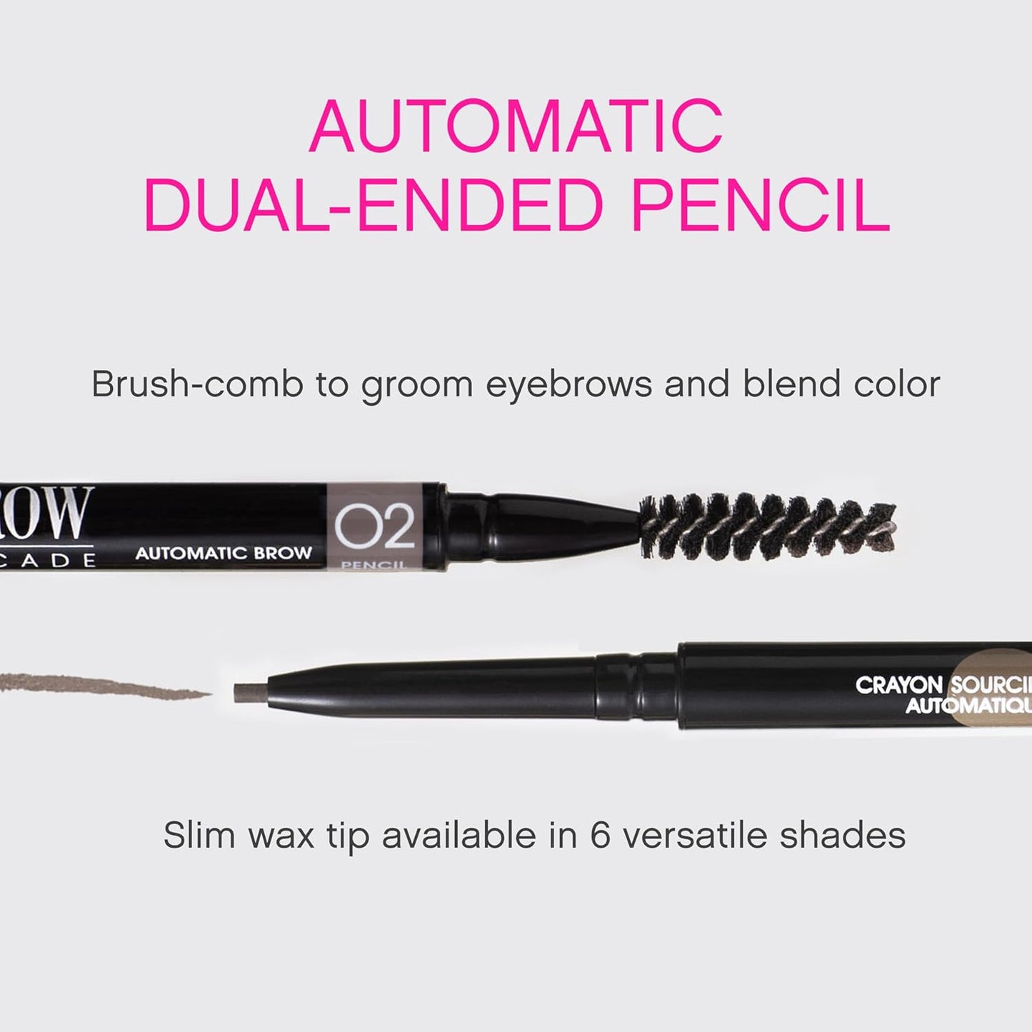 Vivienne Sabó Eyebrow Pencil - Micro Definer with Brush for Natural Shaping | Long-Wear Color, Shade 02 Chocolate Brown, 0.035 oz