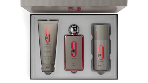 Afnan 9 PM Rebel Unisex Luxury Perfume Gift Set – Eau De Parfum (3.4 Oz), Deodorant (5.0 Oz), Shower Gel (5.0 Oz)