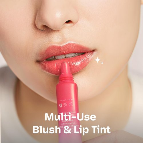 MIXIK Cheeky Blush Tint & Lip Stain - Multi-Use, Long-Lasting Makeup with Squalane, 0.3 fl oz (Dragonfruit)