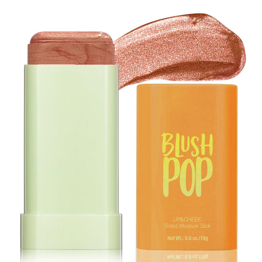 Skiennix Highlighter Makeup Stick - Natural Silky Shimmer for Face & Body, Long-Lasting Cherry Red