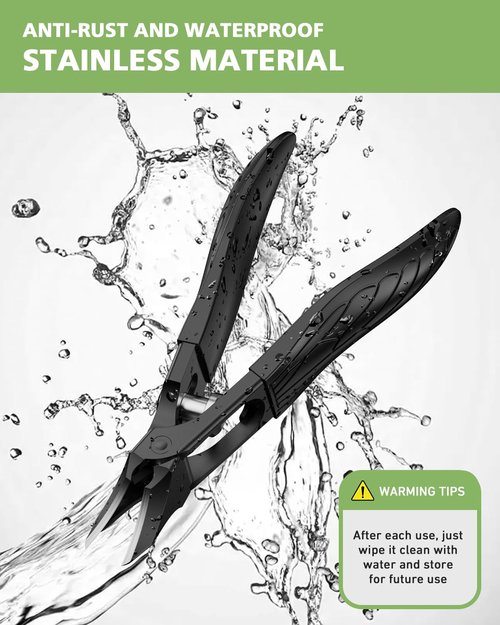 BALUCA Professional Ingrown Toenail Clipper - Slanted Toenail Clipper for Seniors & Thick Nails | Wide Jaw Curved Blade | Anti-Splash Safety Lock | Ergonomic Long Handle for Easy Trimming - Black