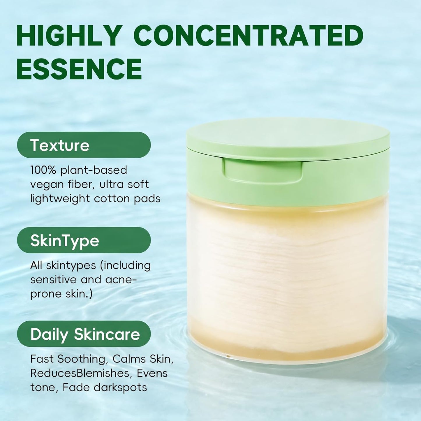Skiennix Toning Polish Pads - 100 Count Hydrating Skincare Toner for Dark Spots & Dull Skin