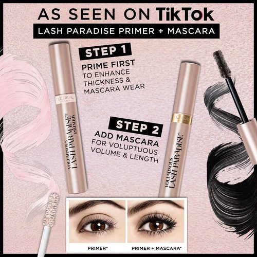 L'Oreal Paris Voluminous Lash Paradise Waterproof Mascara - Volumizing & Lengthening, Black, 0.25 Fl Oz