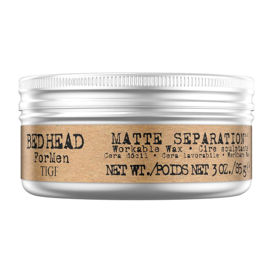 TIGI Bed Head for Men Matte Wax - Workable Hold & Separation - 3 Ounce Size