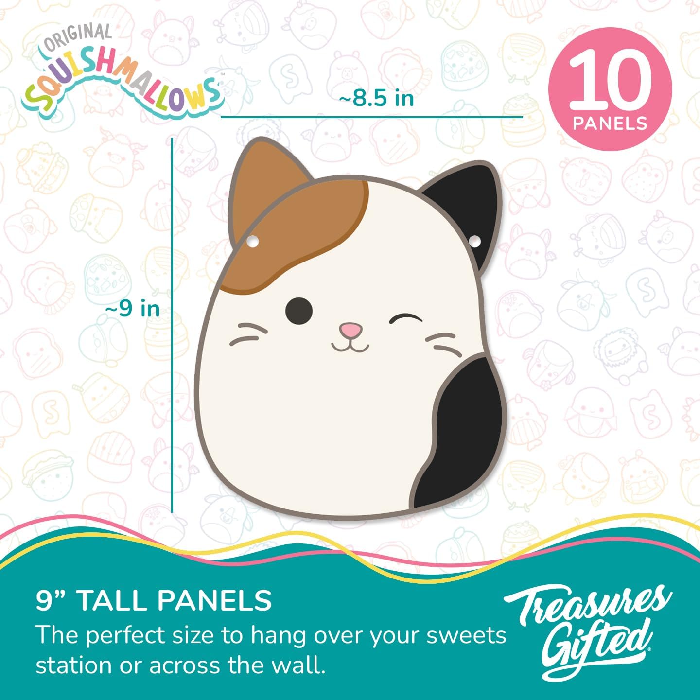 Treasures Gifted Officially Licensed Squishmallows Party Supplies Banner - (1) Pre-strung Banner - Squishmallows Birthday Decorations