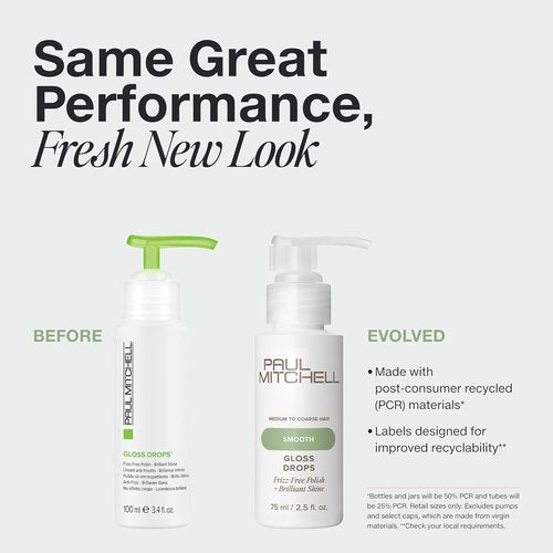 Paul Mitchell Gloss Drops | Shine Serum for Frizz-Free Polish | Brilliant Shine for Medium to Coarse Hair