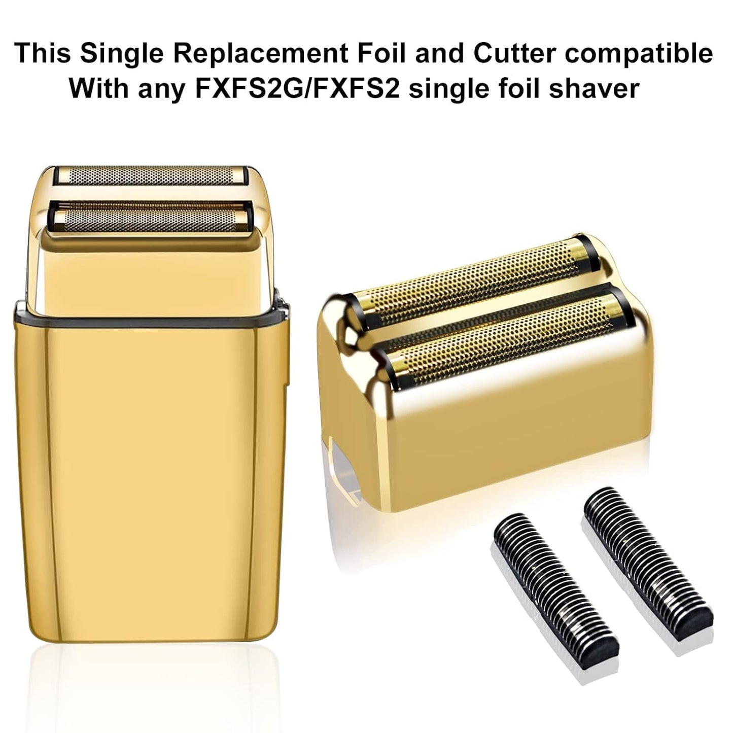 BaBylissPRO Replacement Foil and Cutter - Double Foil Shaver Head Compatible with FXFS2 | Gold Finish