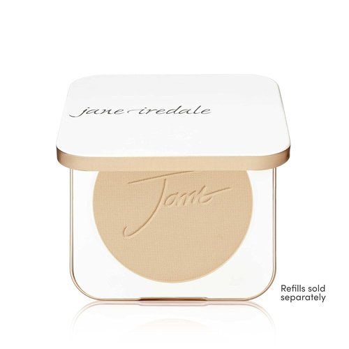 Jane Iredale Refillable Compact - Aluminum Shell with Magnetic Closure | On-the-Go Mirror | White