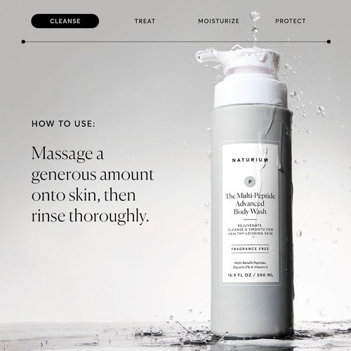 Naturium Multi-Peptide Body Wash - Rejuvenate & Smooth Skin with Rice Amino Acids & Vitamin E | 500 mL