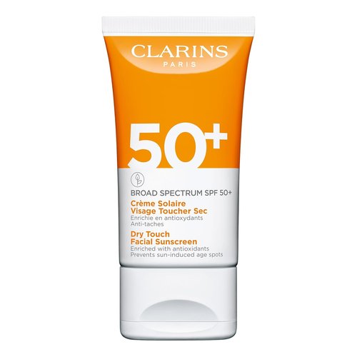 Clarins Dry Touch Face Sunscreen - Broad Spectrum SPF 50+ | Lightweight, No White Cast | 1.7 Ounces