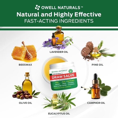 OWELL Naturals Drawing Salve Ointment - Effective Boil & Cyst Removal | Splinter & Bug Bite Relief