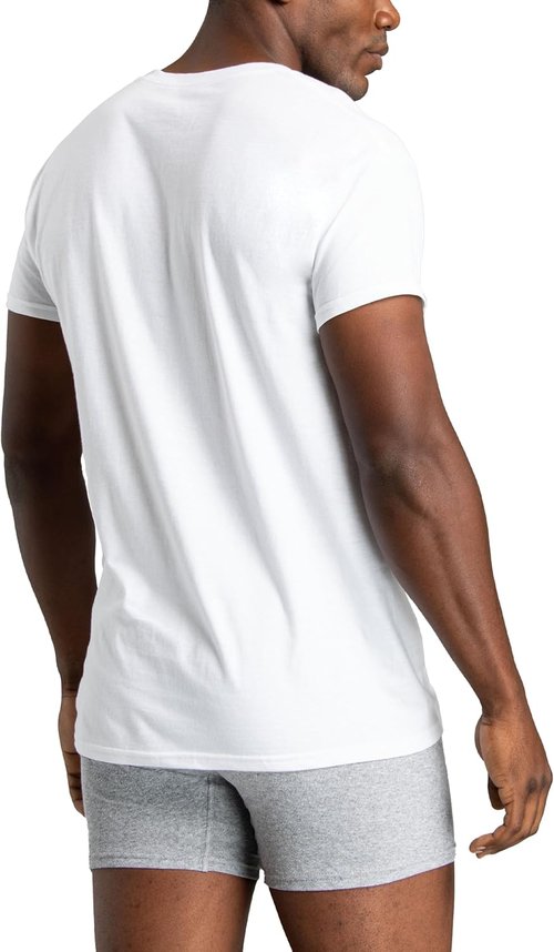 Fruit of The Loom Men's Crew Tee Undershirts - Moisture Wicking & Tag-Free | Big & Tall Sizes Available